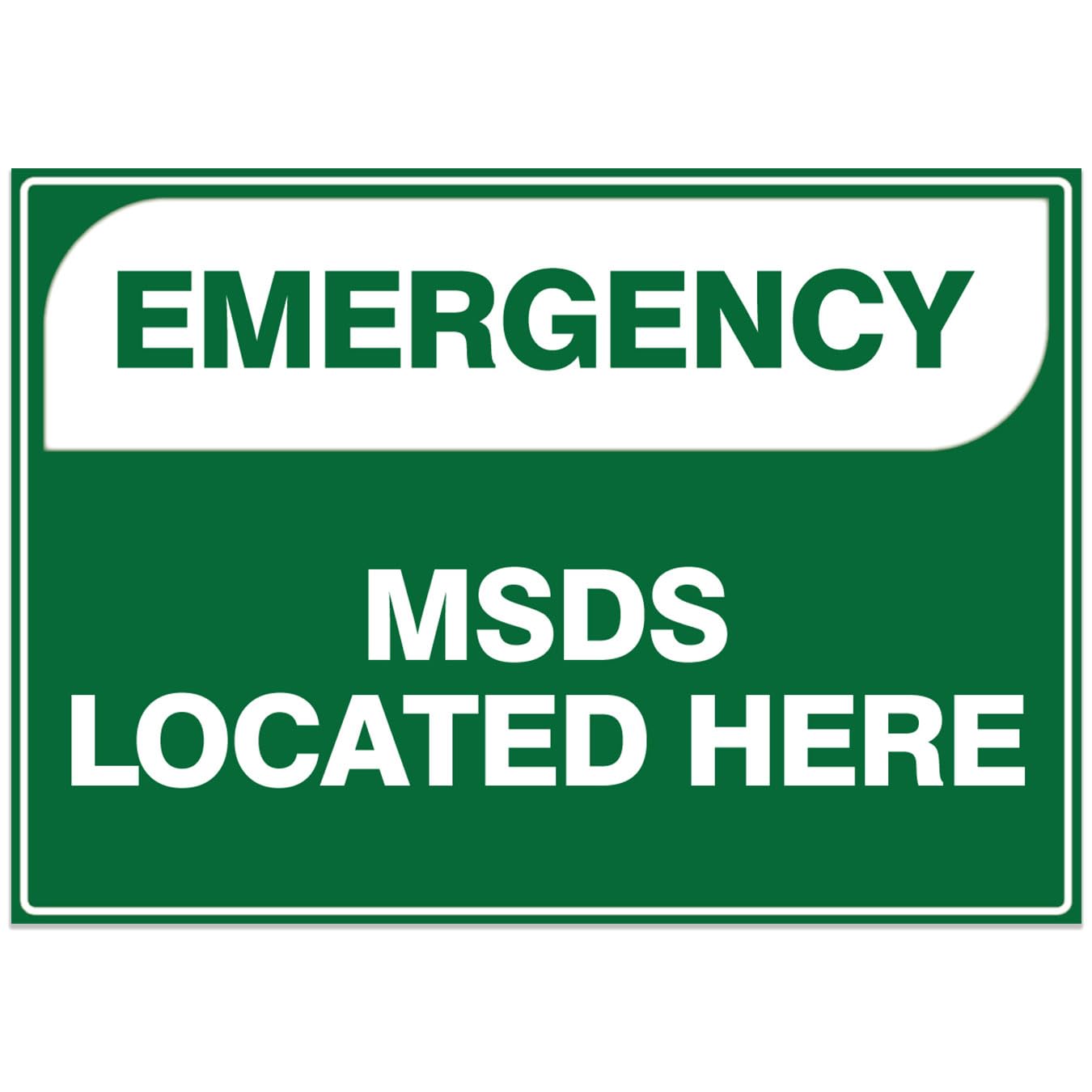 Emergency MSDS Located Here Safety Sign Metal Tin Sign 8 x 12 inch for Industrial & Commercial