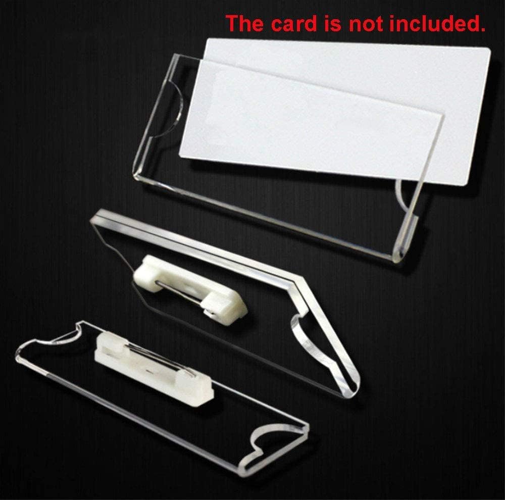 BIGIMALL 25 X Acrylic Name Badge and Name Plate with Pin Easy to Insert Paper for Office Staff Uniform Badge (Pack of 25) 4