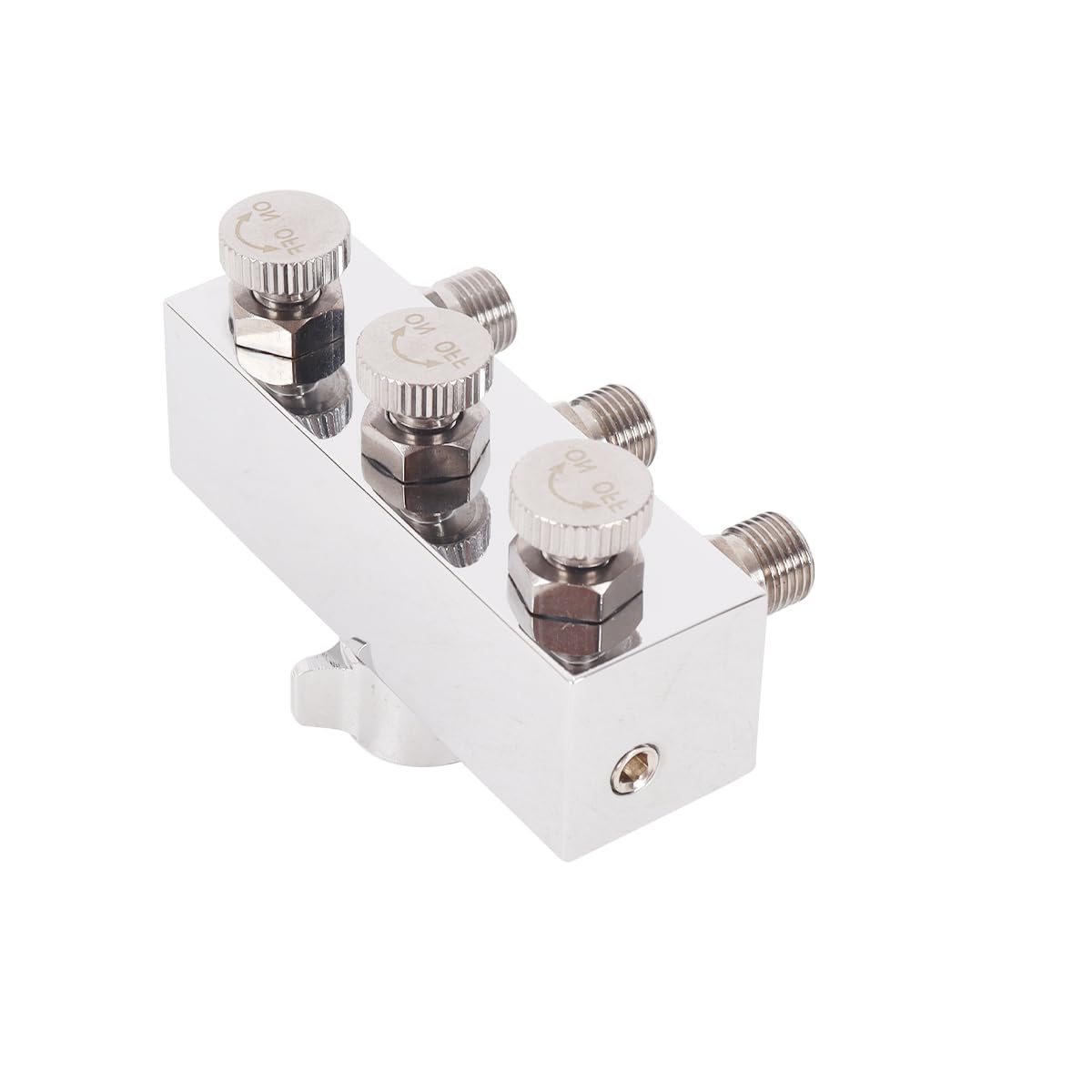Distribuidor de aire comprimido de 3 vías para aerógrafo, rosca BSP de 1/8 de pulgada, ideal para aerografía, decoración de uñas, decoración de pasteles y pintura en aerosol.