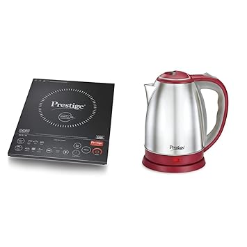 Prestige Induction Cooktop PIC 6.1 V9 + Prestige PKOSS 1.8 Litre Kettle, Red