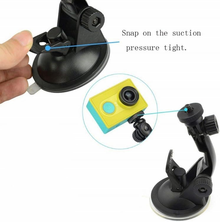 Reflex Camera 1/4"-20 Thread Sports Camera Car Suction Cup Mount | Windshield & Dashboard Compatible with GoPro, Akaso, SJCAM, Insta360, Canon | Adjustable Mount for Vlogging & Action Filming image 5
