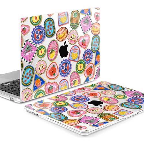 Image of MEEgoodo Case for M5 /M4 /M3 /M2 MacBook Air 13 inch 2026 2025 2024 2022, Fit Model A3449 /A3240 /A3113 /A2681, Case Compatible with MacBook Air 13.6-inch, Fruit & Sticker