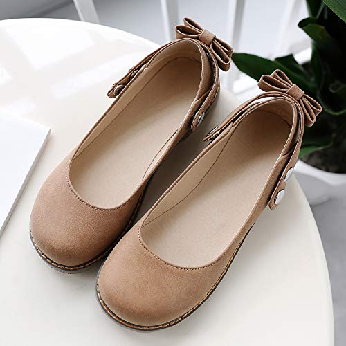 LYYSKY Women Sweet Bownot Ankle Strap Mary Jane Shoes Casual Flats Three Ways Wear Walking Shoes3