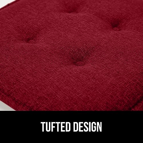 Gorilla Grip Tufted Memory Foam Chair Cushions, Set Of 4 Comfortable Pads For Dining Room, Slip Resistant Backing, Washable Kitchen Table, Office Chairs, Computer Desk Seat Pad Cushion, 16X17 Wine #TOP7