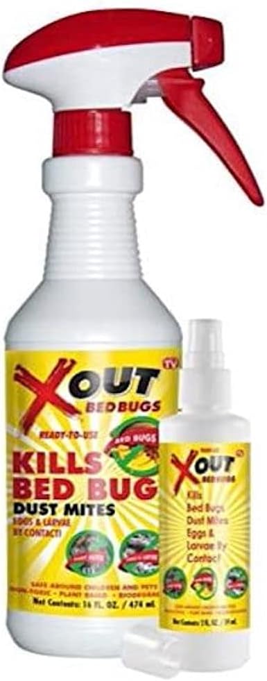 Xout Anti Bed Bug Spray, Kills Bed Bugs and Dust Mites, Eggs and Larva on Contact, Ready to Use, Refreshing Scent, Safe Around Children and Pets, All Natural Plant Based Formula
