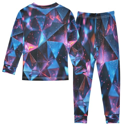 Pajama Sets Long Sleeve Abstract Structure Pattern Soft Comfy Sleepwear 2 Piece PJS 3-8T3