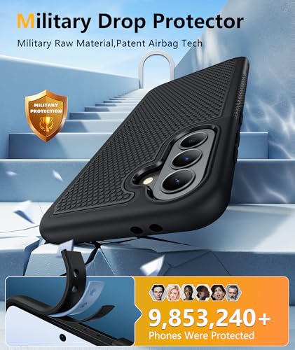 Image of FNTCASE for Galaxy A37-5G Phone Case: Samsung Magnetic Cover [Fit for Magsafe] with Screen Protector, Anti-Slip Matte Textured, TPU+PC Dual Layer Shockproof, Military Grade Drop Protection (Black)