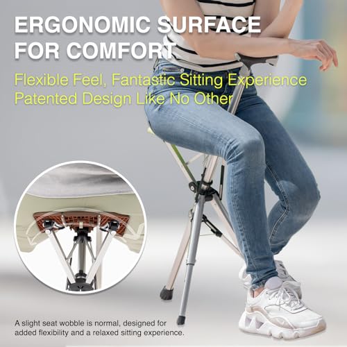 Image of STEP2GOLD Ta-Da Chair, Portable Trekking Hiking Pole, Folding Walking Stick with Seat, Walking Cane with Chair, Foldable Chair, Lightweight Aluminum, Easy Carry and Storage, Anti-Slip