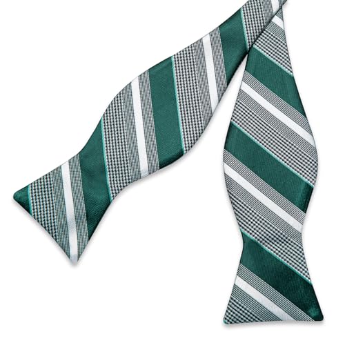Image of DiBanGu Mens Silk Self Bow Tie Set 4PCS for Tuxedo Wedding