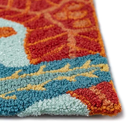 Liora Manne Ravella Indoor Outdoor Rug - Nautical Rug, Sea Life & Ocean Theme Decor, Comfortable & Durable, Uv Stabilized, Stain Resistant Rug, Blue And Multi, 2' X 5' #TOP3