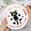 Louise Maelys Cute Cat Embroidery Kits for Beginners with Funny Animal Pattern,Adults Starter Cross Stitch Kit DIY Needlepoint Everything is Fine #2