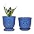 Gepege 6 Inch Beaded Ceramic Planter Set of 2 with Drainage Hole and Saucer for Plants, Indoor-Outdoor Large Round Succulent Orchid Flower Pot (Blue, for Inner-pots not Larger Than 5 Inch)