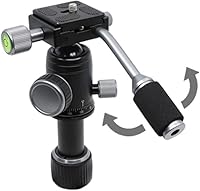 Vista 2 de Trípode de 50 V de perfil bajo para cámara y iPhone, trípode compacto de mesa y viaje con mango de aluminio, compatible con teléfonos inteligentes