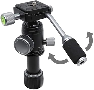 Tripod 50V Low-Profile Mini Tripod for Camera and iPhone Tabletop & Travel Compact Tripod with Pan Handle Aluminum Alloy Compatible with DSLR Smartphones 20 Inch Max Height