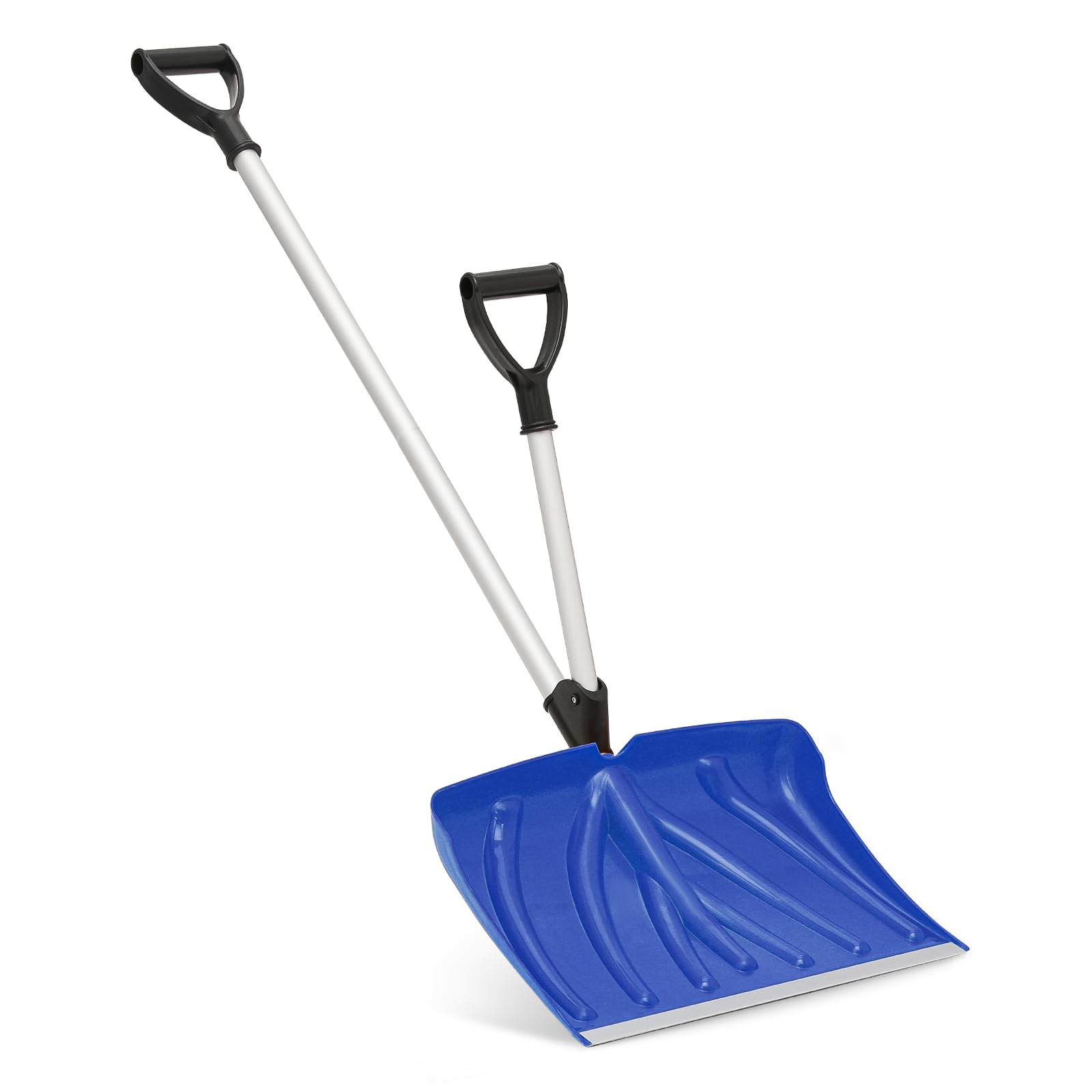 Magshion 18-Inch Ergonomic Snow Shovel with Assisted Handle and Impact-Resistant Aluminum Edge Blade, Snow Removal for Driveway Walkway and Patio, Blue