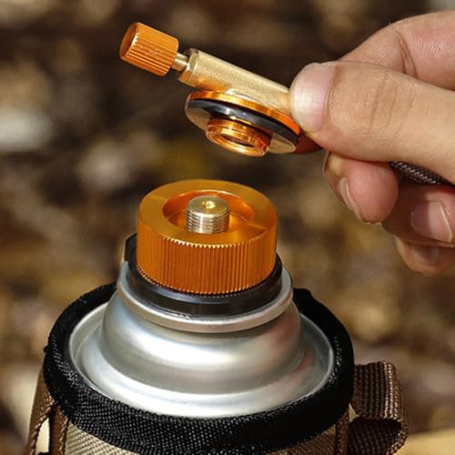 RoxNvm Gaskartuschen Adapter, Gasflaschen Adapter, Gas Nachfülladapter, Campingkocher Gas Adapter, Auslass Inflator Ventil Flachzylinder, Gasnachfülladapter Abfüllung Butan Kanister