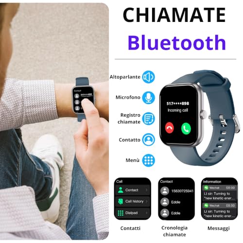 Smartwatch compatible Android et iOS avec grand écran tactile 1.91" pour notifications - 2