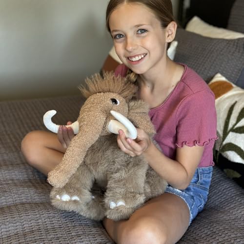 Image of BENINY Woolly Mammoth Plush Toy, Cute Soft Elephant Stuffed Animal for Boys Girls Kids, 16 inch Cuddly Christmas Birthday Gift for Ancient Animal Lover