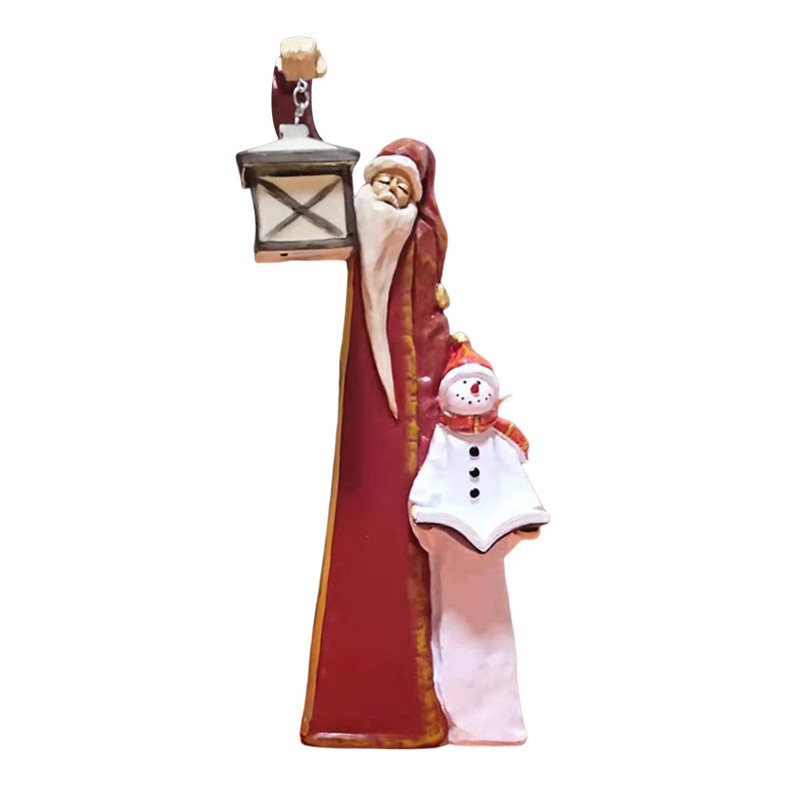Babbo Natale e pupazzo di neve, decorazioni natalizie, scultura di Babbo