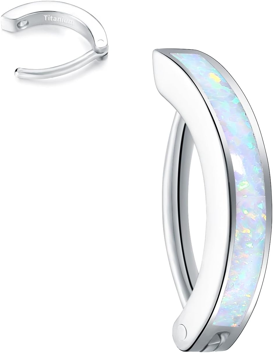 14G G23 Titanium Clicker Belly Button Ring,10/12mm Reverse Curved Hoop Navel Barbell Piercing Jewelry