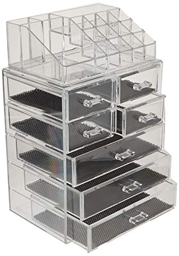Image of Sorbus Acrylic Makeup Organizer Set, 7-Drawer Vanity & Countertop Cosmetic Storage with Small & Wide Compartments, CLear Makeup Storage for Brushes, Jewelry - Holiday Gift for Women & Teens