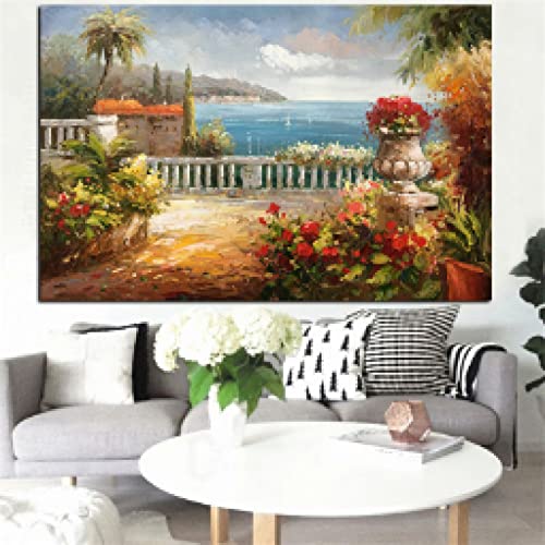 Peinture Toile Moderne Fleur Jardin pour illuminer un salon triste sans travaux - 3