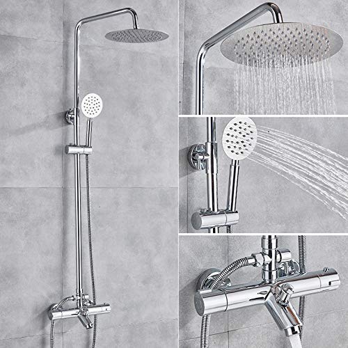 Mitigeur thermostatique bain douche à température constante avec inverseur et bec chromé