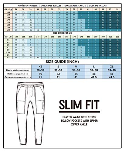 ITALYMORN Uomo Joggers Cargo Elasticizzati Grigi