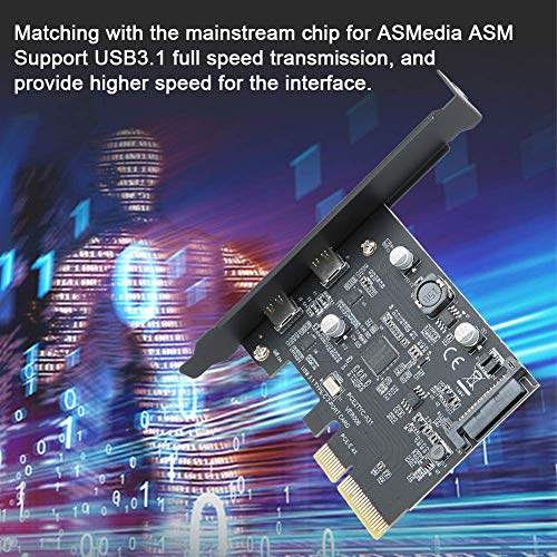 image for BEYIMEI PCI-Express 4X to USB 3.1 Gen 2 (10 Gbps) 2-Port Type C Expans