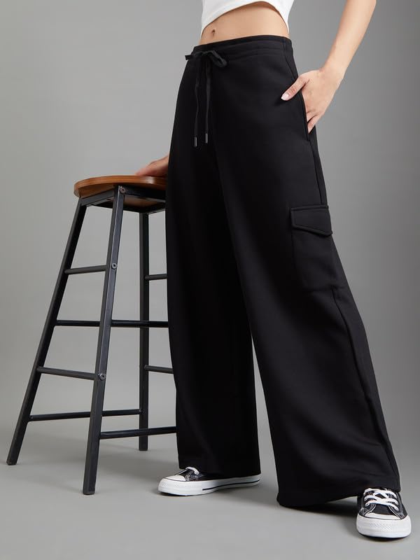 Image of GO COLORS Mostlysane Collection Scuba Cargo Sweatpants for Women | Lightweight, Mid Rise, 4 Pockets
