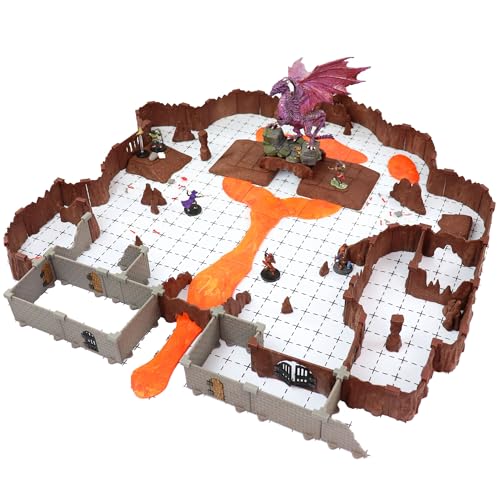Dragon's Lair Adventure Set - Mini Dungeon Castle Cavern DND Terrain for Tabletop RPGs, Dungeons & Dragons, Pathfinder, War Gaming, and More! - by DCD (123+pcs, 4sqft)