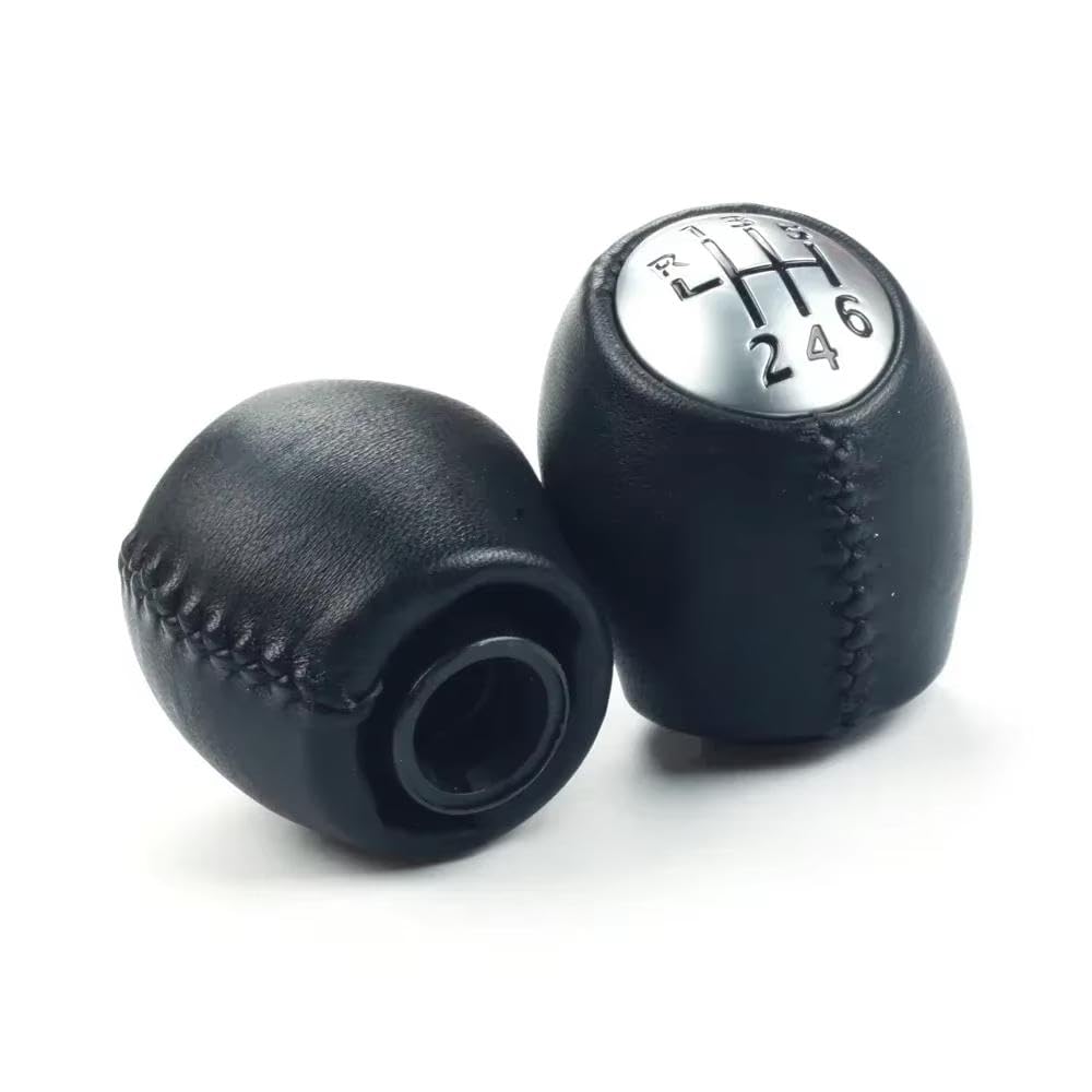 POANBCGY Auto Parts 6 Speed Car Gear Shift Knob Leather Handleball for Renault for Megane MK3 for Clio for Laguna for Nissan for Vauxhall