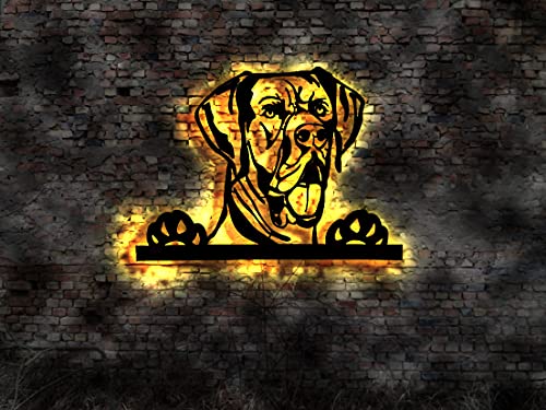 Cuadro LED de madera de cachorro ideal para decorar salones modernos