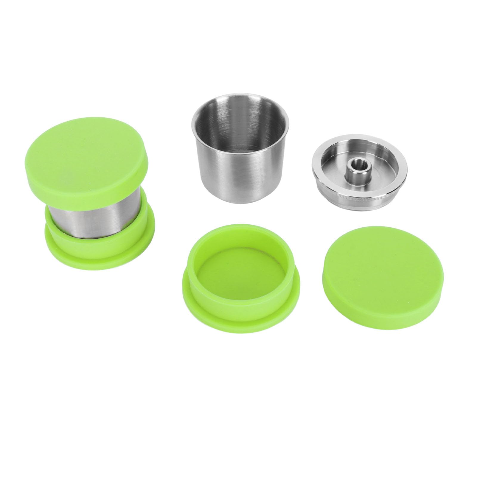Cápsula de café Recargable, Cápsulas Reutilizables Duraderas de Acero Inoxidable para Oficina en Casa, Paquete de 2 (Verde)