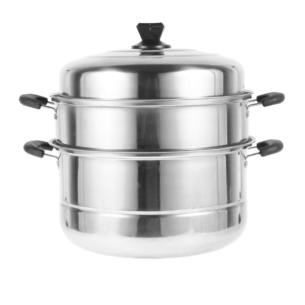 GTHTUHFD Kitchen Stainless Steel 2/3 Layers Steamer Pot Multifunctional Soup Steaming Universal Pots For Induction Cooker Gas Stove,size_name-28CM