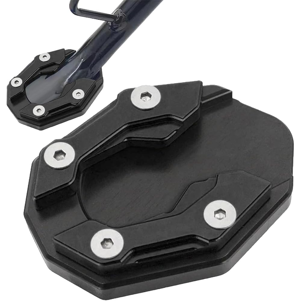 FENIQG Motorcycle support pad for Kawasaki Vulcan S650 VN650 EN650 2015-2022, Kickstand Extension Plate, Motorcycle Kickstand Extender Foot Side Stand,Black