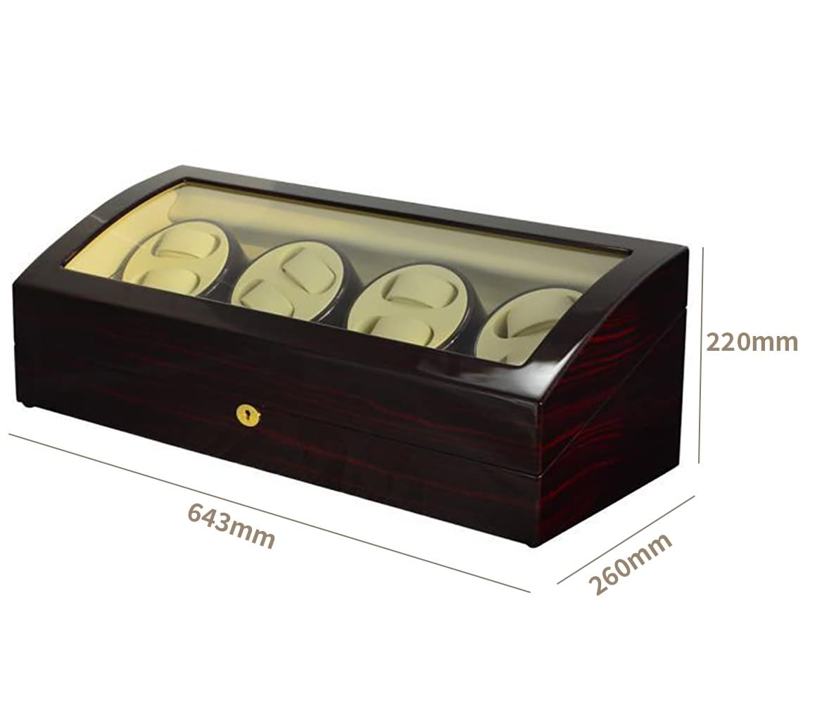 LXMQEF Caricaorologi per Orologi Automatici, Motore Ultra Silenzioso per 8 Orologi Automatici con luci a LED, caricaorologi Automatico con 4 modalità di Rotazione per Orologi da Uomo/Donna -