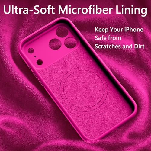 Image of FireNova Magnetic for iPhone 17 Pro Case, Compatible with MagSafe, [Integrated Silicone Camera Control Button] [Camera Protection] Anti-Scratch Microfiber Lining Phone Case, 6.3 inch, Hot Pink