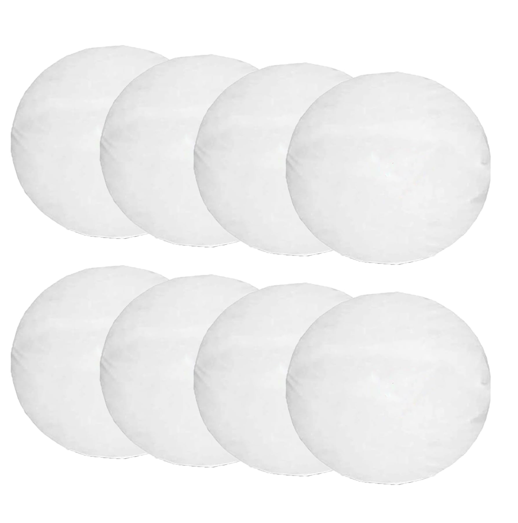 Extra Fill Plump Cushion Inner Pads (Pack of 8), Round (14") | 100% Hollowfibre Cushions Inners Fillers Scatters - Cushion Stuffer Inserts, Hollowfibre Pillows (White)