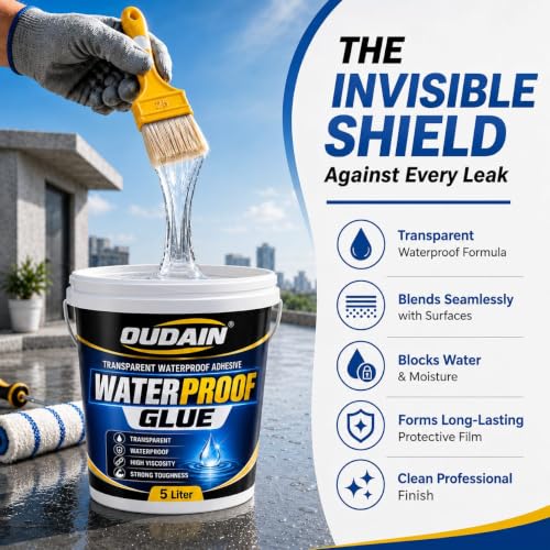 Image of 5 kg Glue Waterproof Glue for Leakage, Epoxy Resin for Flooring, Crack Seal Agent Waterproofing for Roof Leakage Solution Indoor Outdoor Waterproof Adhesive Sealan