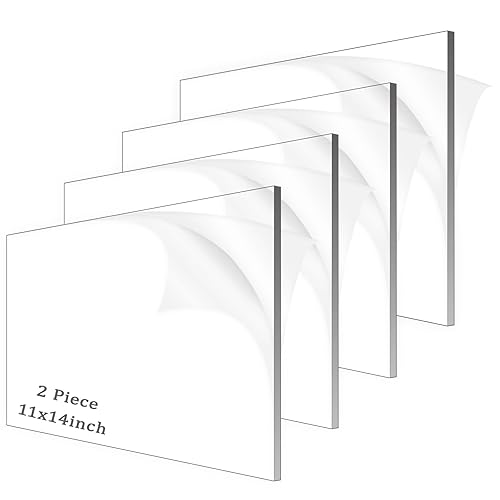 Miniatura 26 de 2 piezas de hojas de acrílico de 1/8" de grosor (3mm), plexiglás fundido transparente de 18” x 24” con papel protector para letreros, proyectos