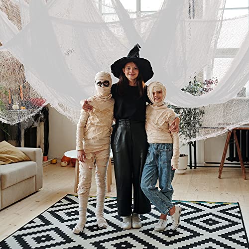 Watayo 500X39 Inch Large Size Halloween Spooky Cloth-Halloween White Scary Creepy Cloth-Windows Doorways Cover Gauze For Halloween Party Haunted House Decor #TOP5