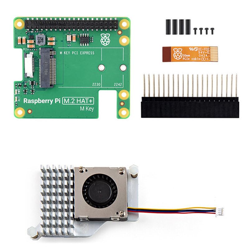 VIDOO Adapter PCIe na M.2 HAT Rozszerzenie Wysokiej Prędkości Obsługa Protokołu M.2 SSD z Kablem 16P-Płyta + Radiator