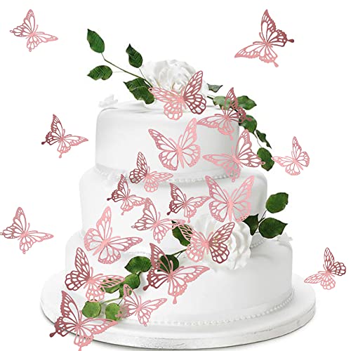 40 PCS Lively 3D Butterfly Cupcake Toppers