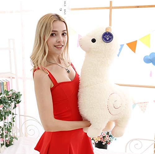 Alpaca Plush Toy, 46CM Llama Stuffed Animal Large Llamacorn Alpaca Doll Plushie Hug Pillow Soft Fluffy Cushion White Alpaca Soft Toy Plush Stuffed Alpaca Doll Toys