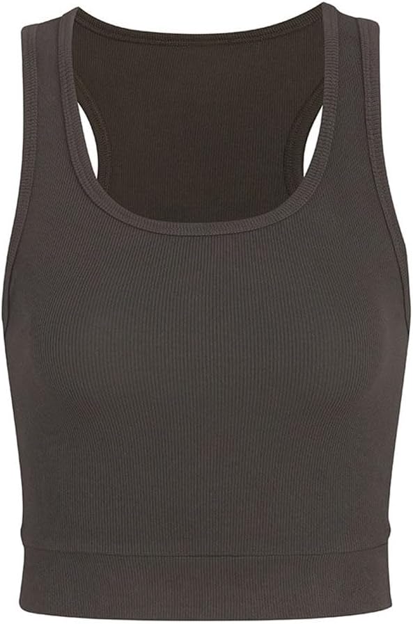 Women's Sporty-Racerback Half Tank with Fitted Band Sport Style Top