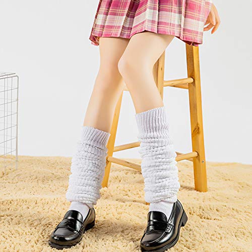 Loose Socks Japanese Style Student Girl's Socks White Lolita Leg Warmer Bubble Slouch Cotton 15.7-70.9 inches4