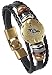 Hamoery Punk Alloy Leather Bracelet For Men Constellation Braided Rope Bracelet Bangle Wristband(Scorpio)