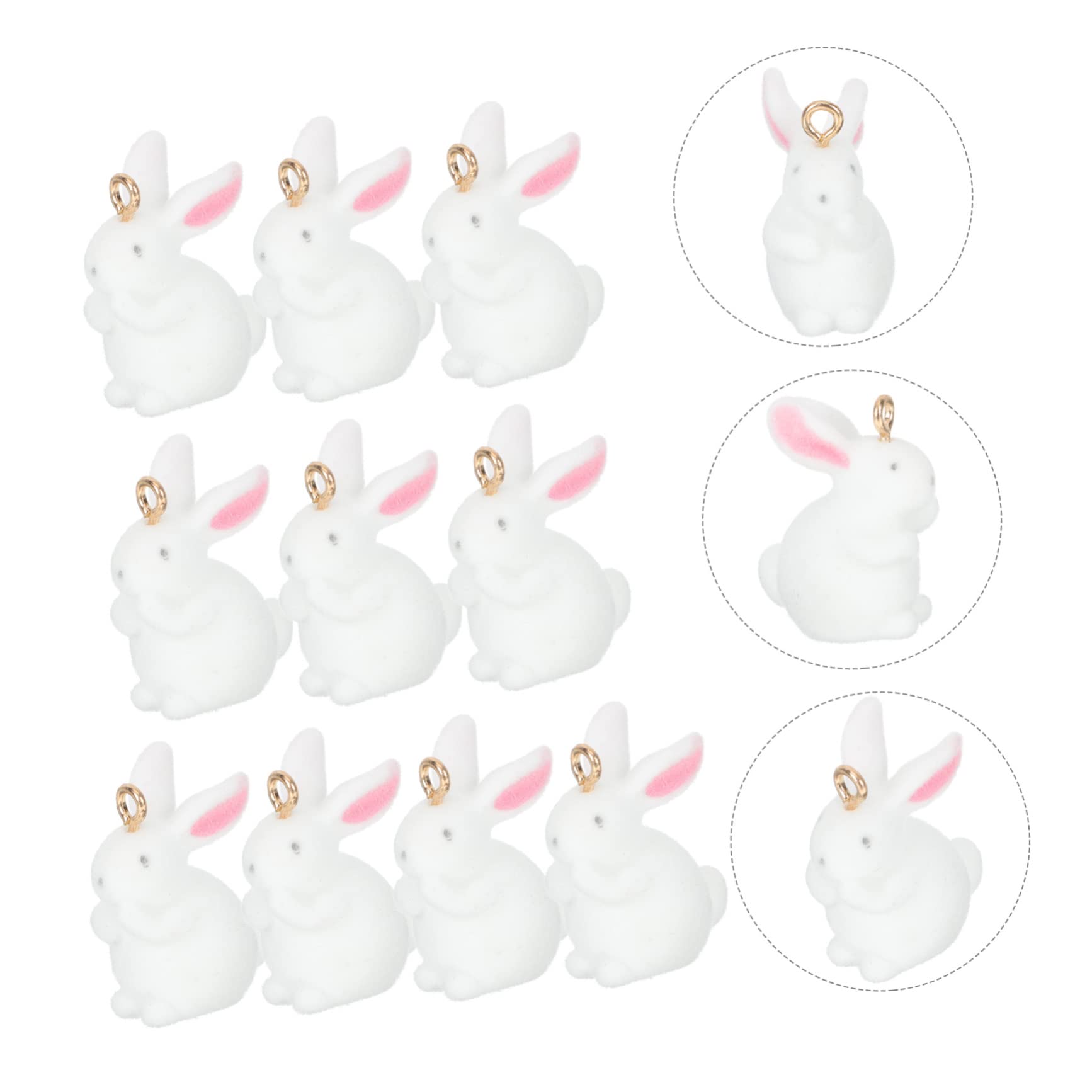 50 Pièces Bricolage Lapin Ornements Bijoux Pendentifs Mini Breloques En Résine Bracelet À Breloques De Pâques Kit Miniature De Charmes De Lapin Kit De Flocage De Lapins Miniatures
