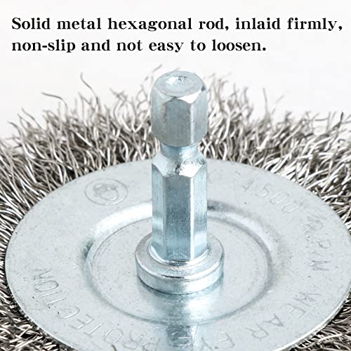 Image of 20pcs 2 inch Stainless Steel Wire Wheel Brushes Kit for Drill with 1 /4-Inch Hex Shank (Pack of 2)